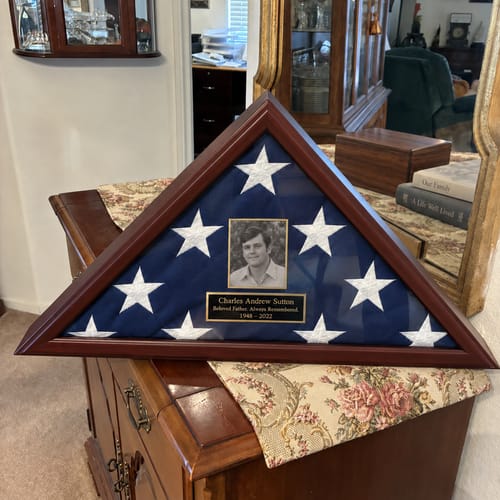 Photo published with Justin B.'s review of Personalized Flag Display Case — Photo & Engraving