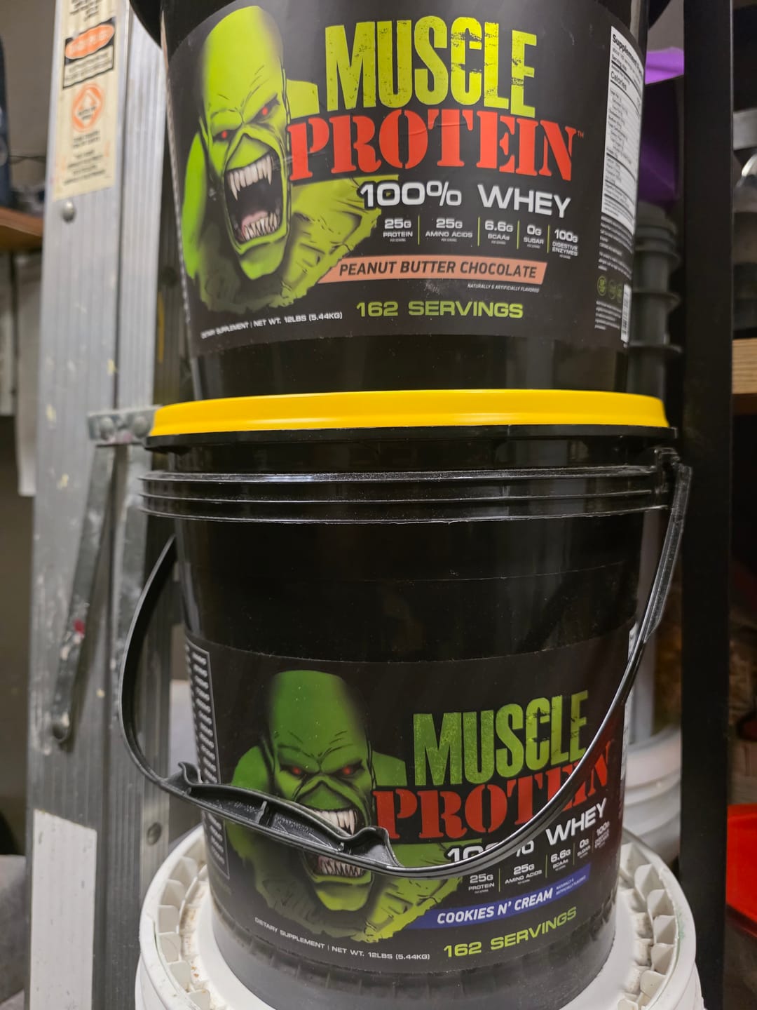 Customer photo review of Whey Protein Powder Bucket