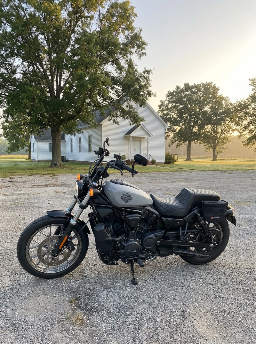 Customer photo review of 8L - Patriot Small Throw Over Saddlebags for Harley Nightster RH975/S