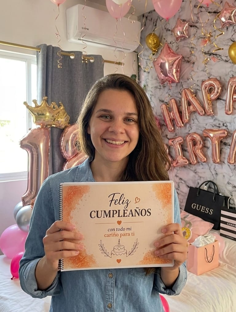 Customer photo review of Álbum imprimible "Feliz cumpleaños"