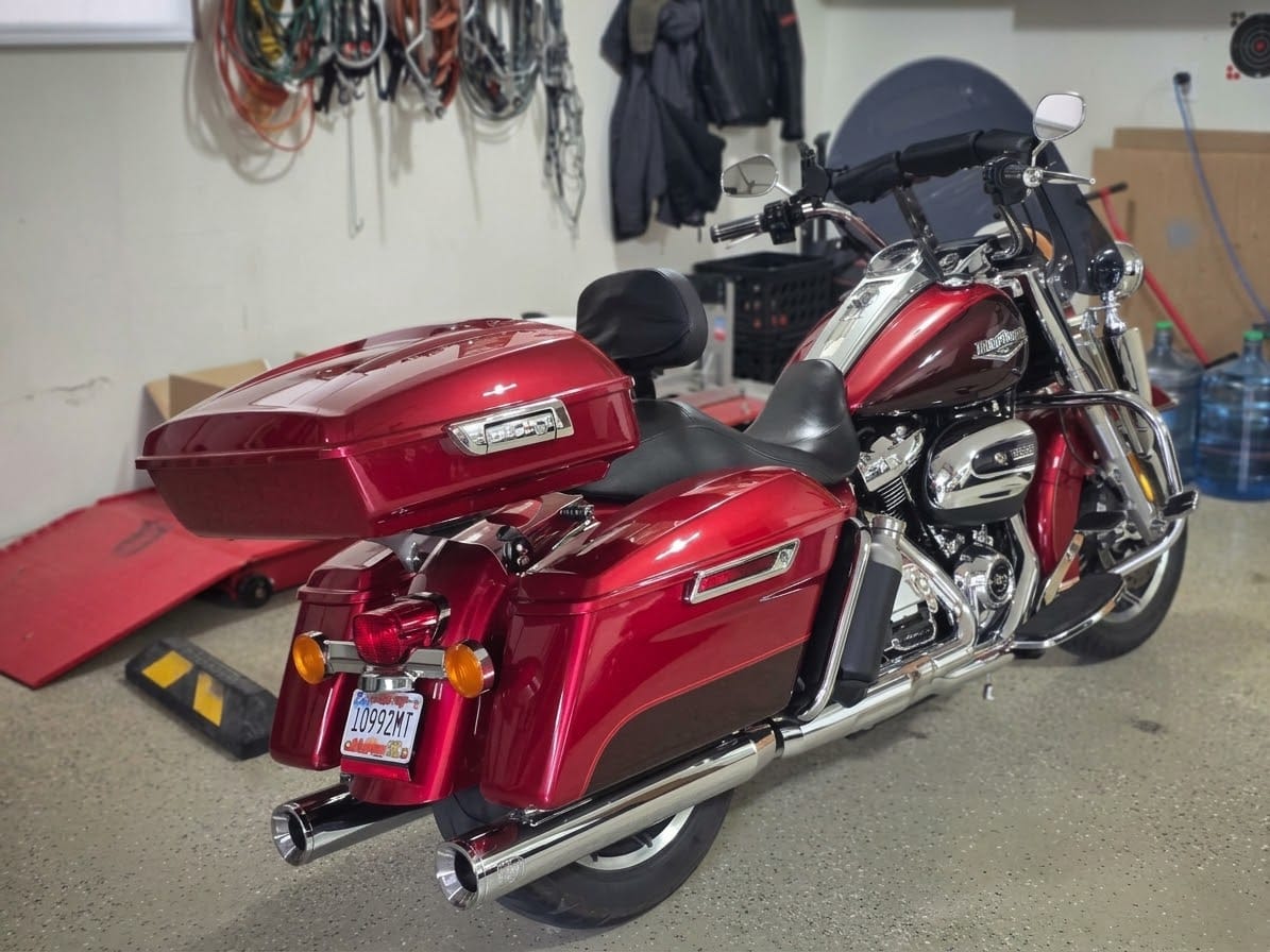 Customer photo review of HR3 Wicked Red 10.7" Chopped Style Touring Trunk Luggage For Harley Touring 2014-2024