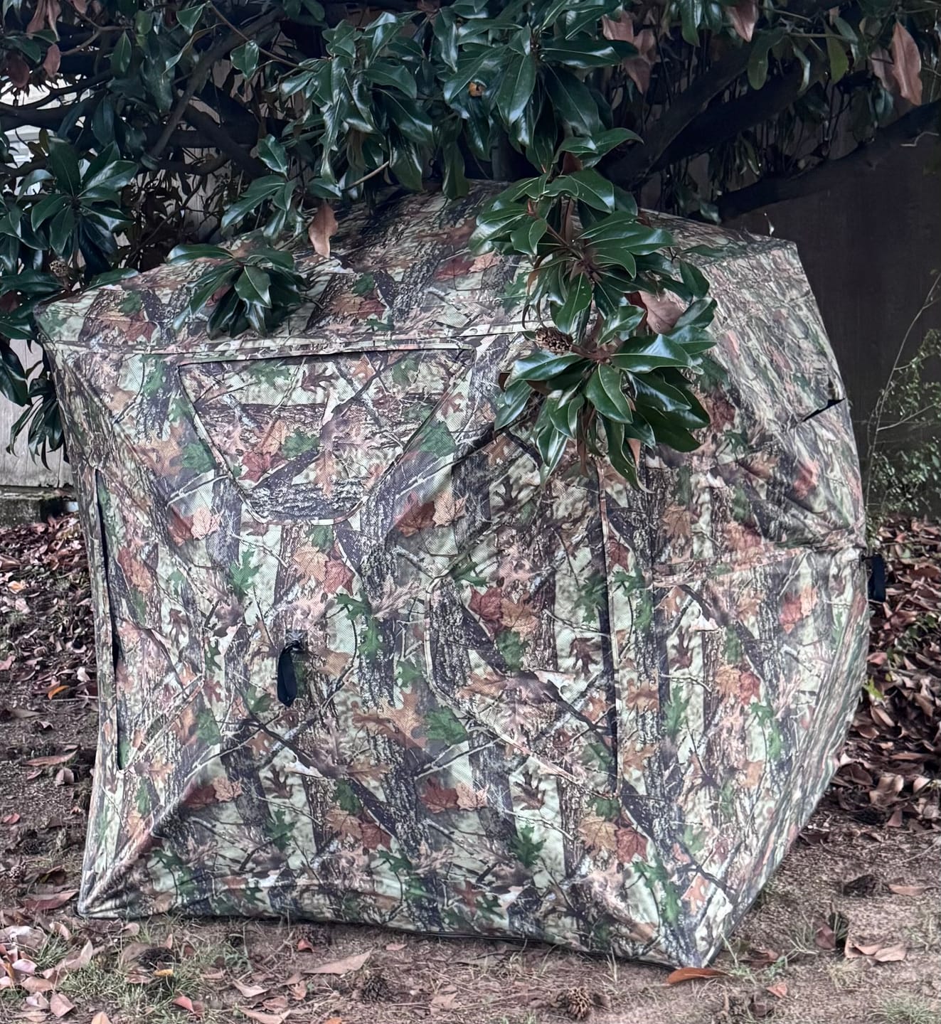 Customer photo review of VisST 270° See Through Ground Blinds | Pop Up Portable Blinds for 2 3 Person Deer Hunting with Silent Magnetic Door