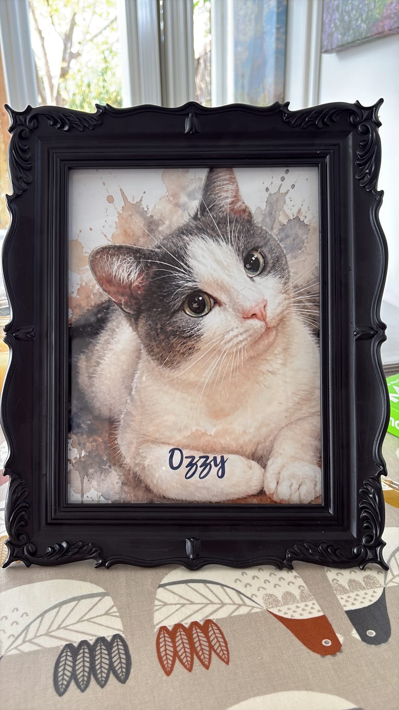 Customer photo review of Personalised Poster - Watercolour Realistic Portrait