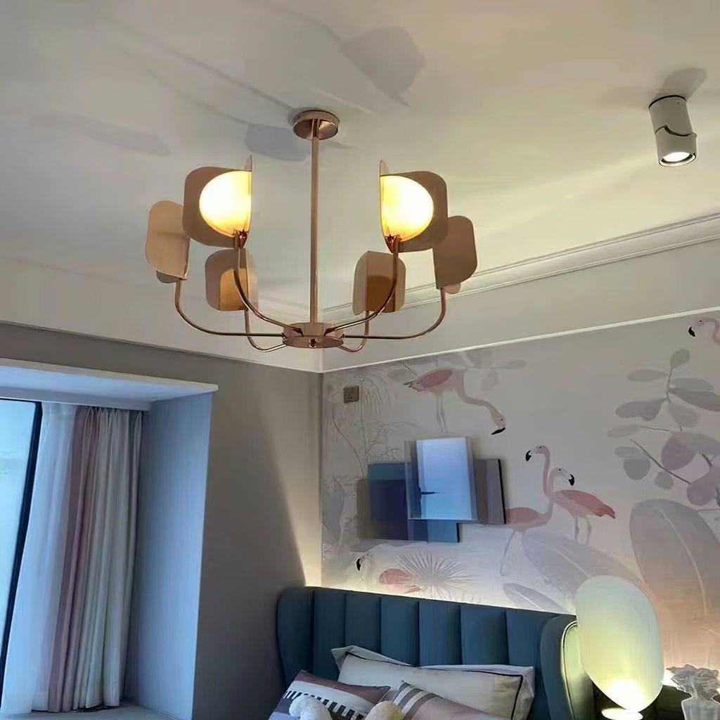 Customer photo review of Hand Forged Branch Chandelier, Copper, Acrylic Shades
