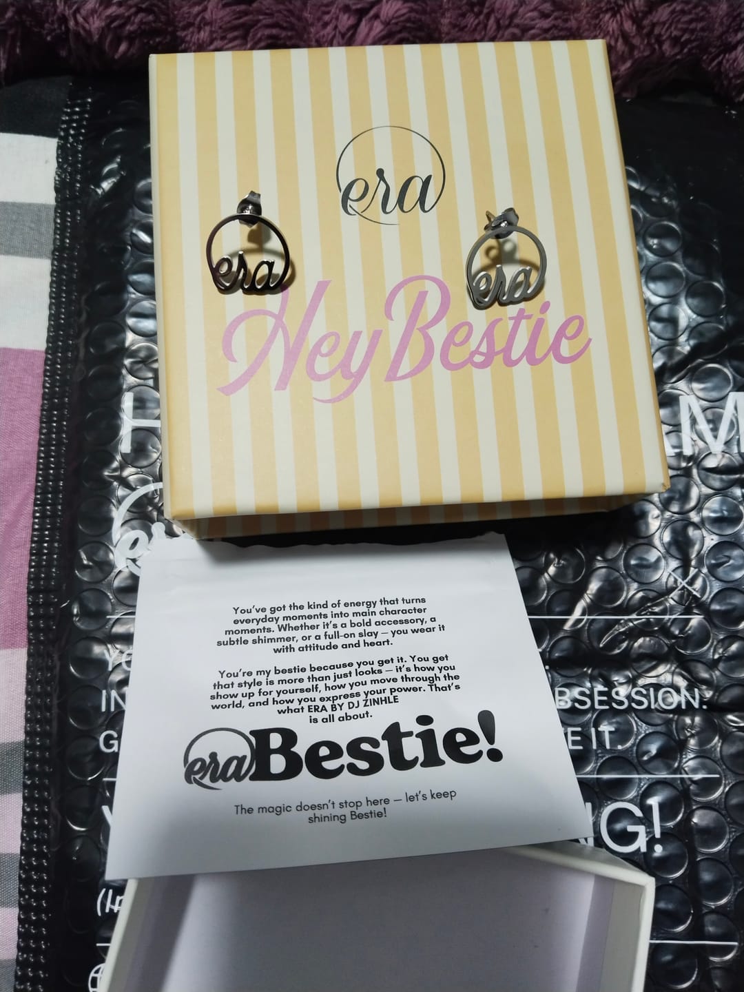Customer photo review of Silver Era Logo Studs