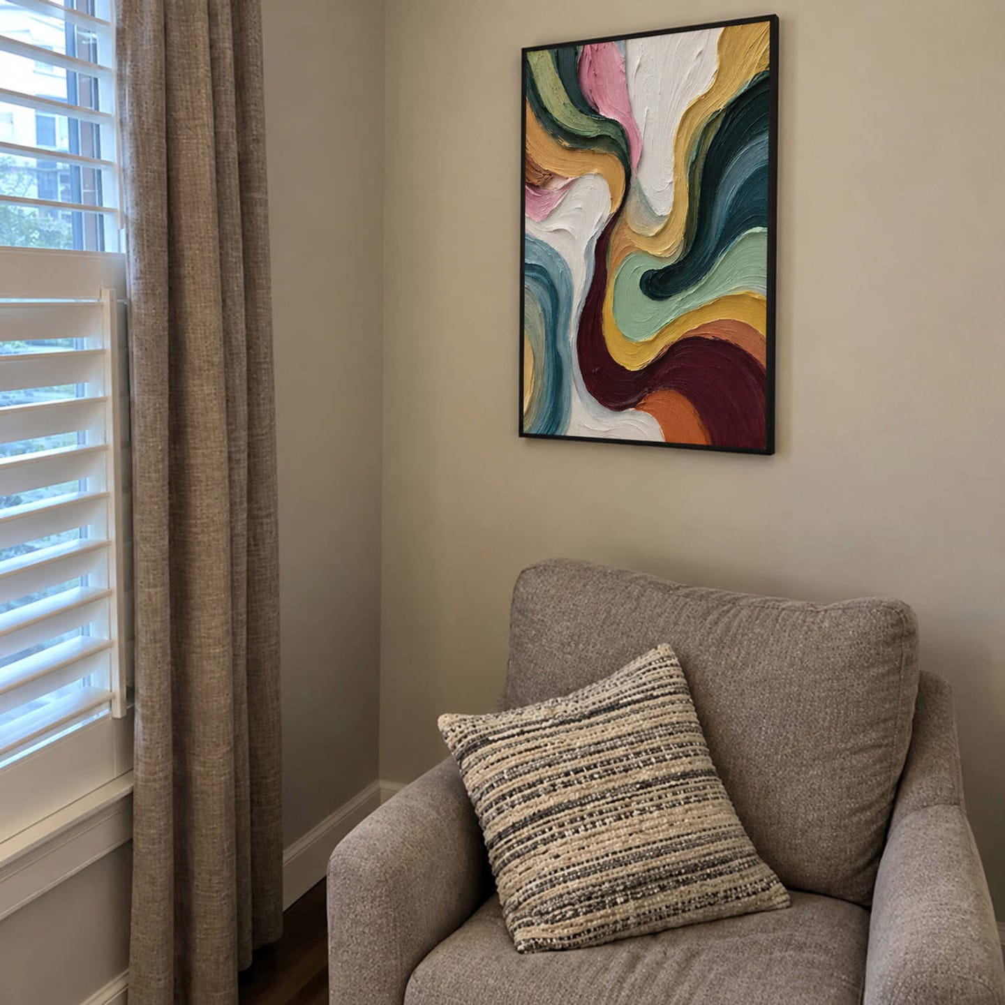 Customer photo review of A Joyful Rhythm — Textured Abstract Wall Art
