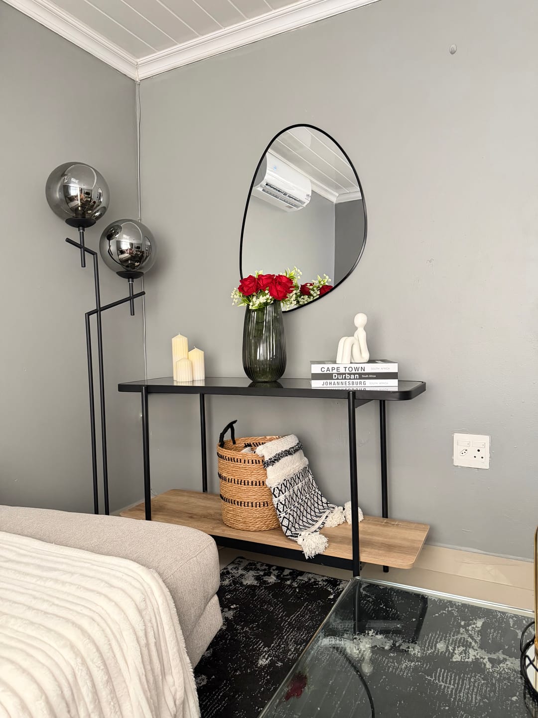 Customer photo review of Deco Duo Floor Lamp Glass and Metal