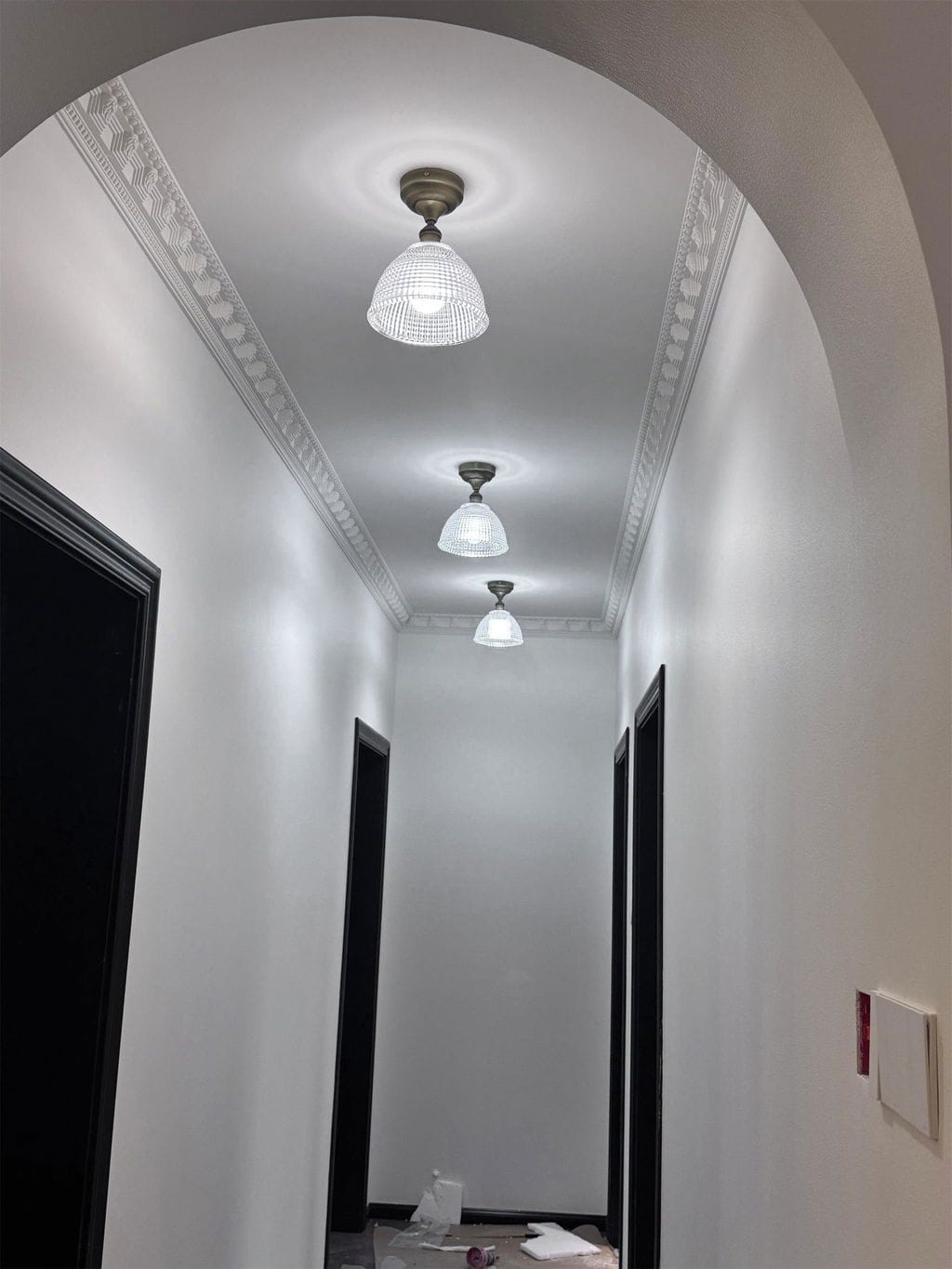 Customer photo review of Glass Dome Ceiling Light, Antique Brass Frame, 20 cm Wide