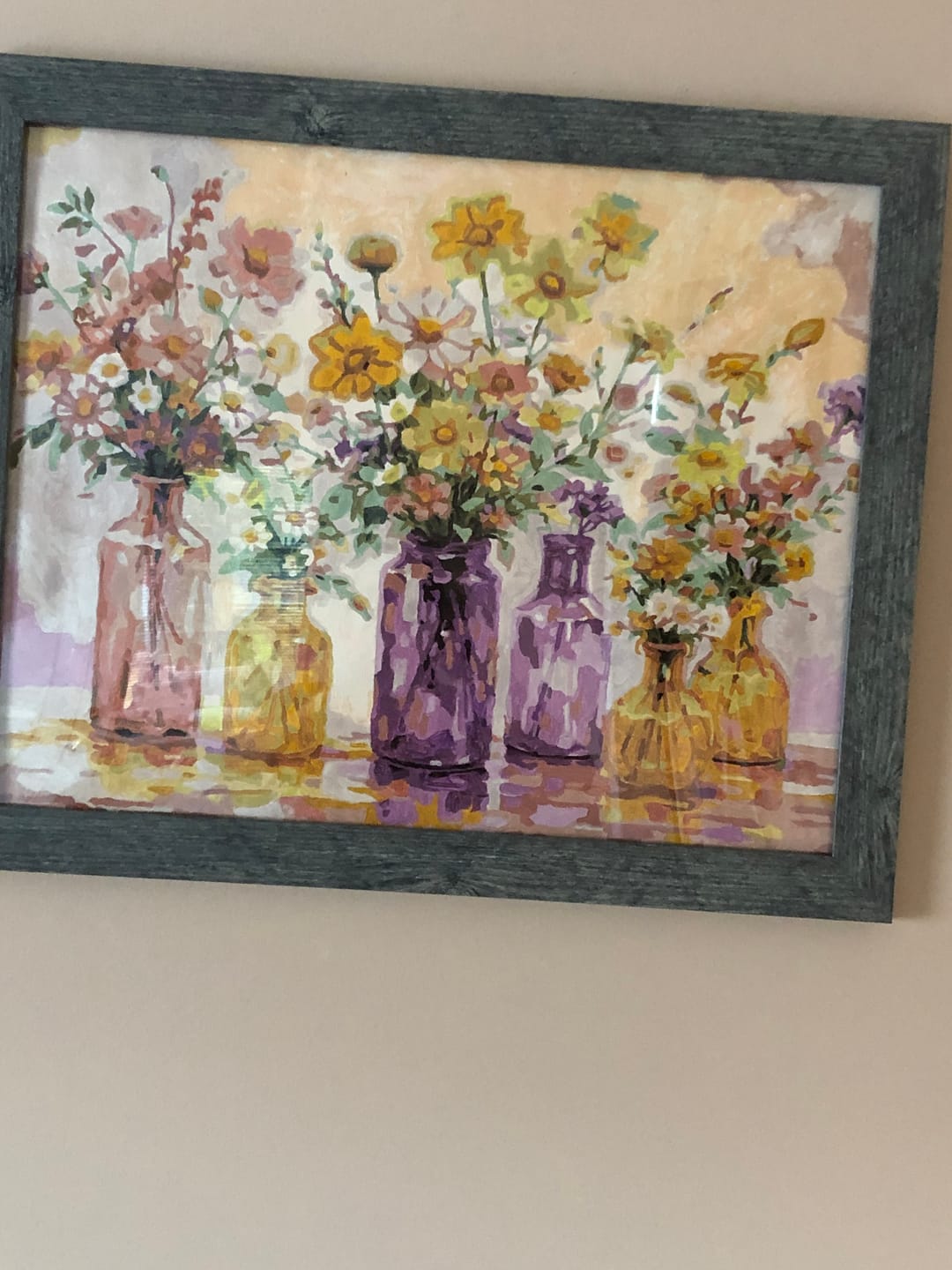 Customer photo review of Paint by Numbers - Floral magic in the sunlight, vases