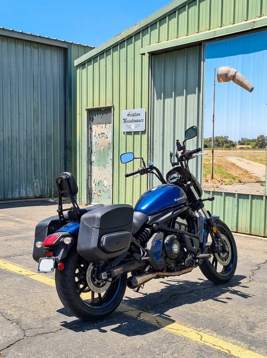 Customer photo review of 24L - Ironclad Quick-Mount Medium Kawasaki Vulcan S Leather Wrapped Hard Saddlebags