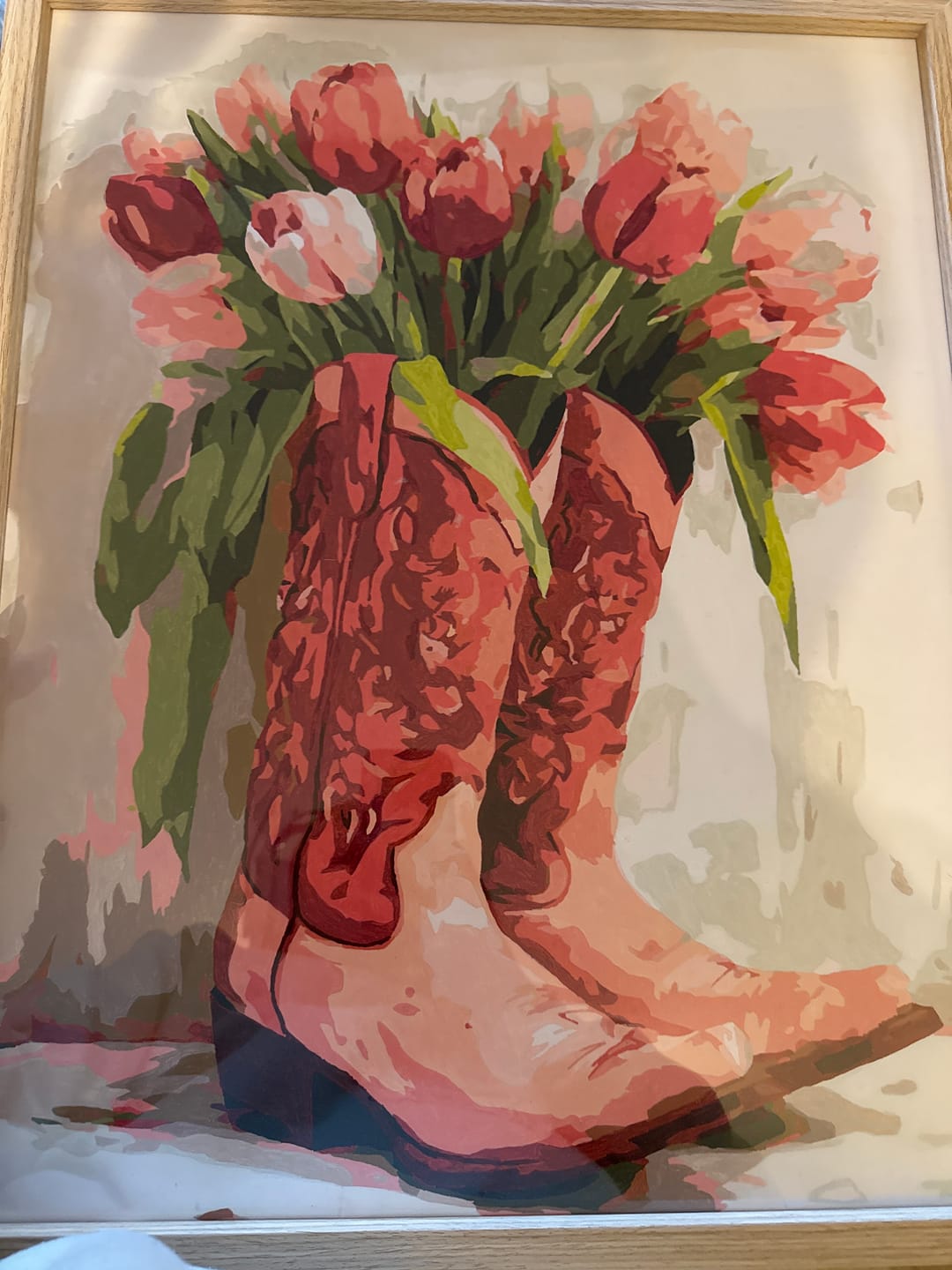 Customer photo review of Malen nach Zahlen - Tulpen-Cowgirl-Stiefel