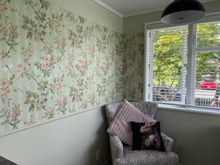Customer photo review of Camberley – Floral Stripe Wallpaper – Sage