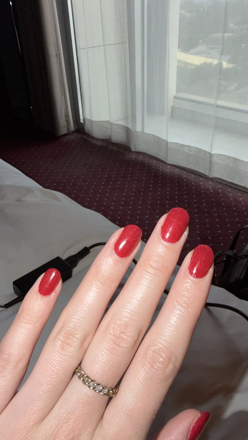 Customer photo review of Ruby Dim Dipping Powder