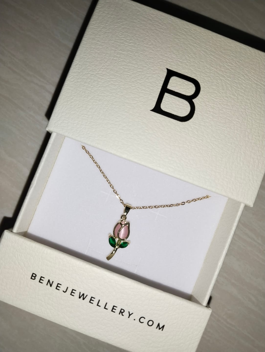 Customer photo review of Mia Tulip Necklace