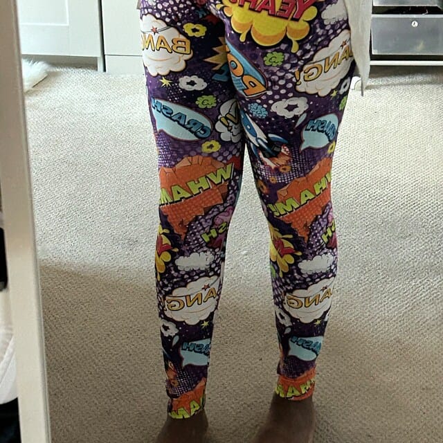 Customer photo review of Comic Hero Pop Leggings