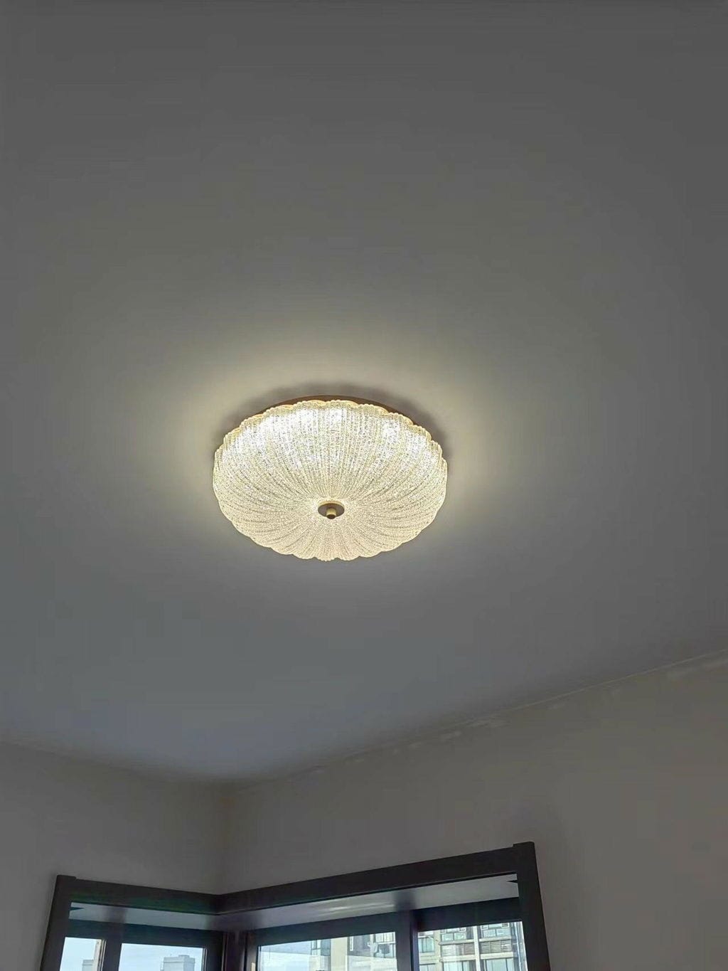 Customer photo review of Gold Ceiling Light, Flush Mount, Opaque Glass, Integrated LED