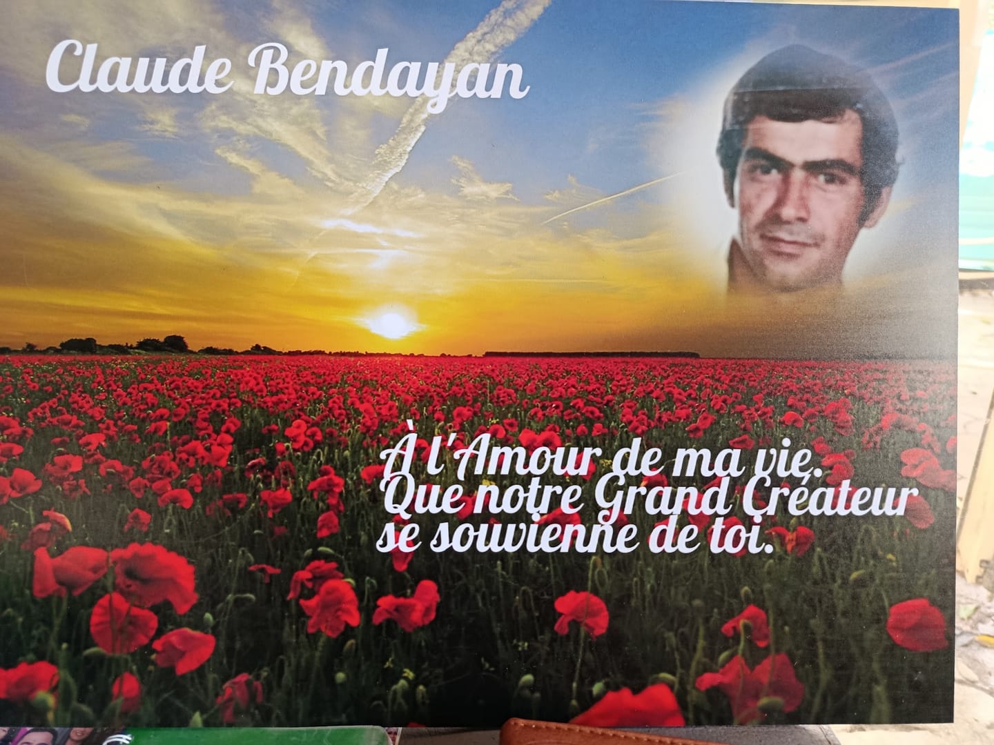 Customer photo review of Plaque Funéraire Champ de Coquelicots