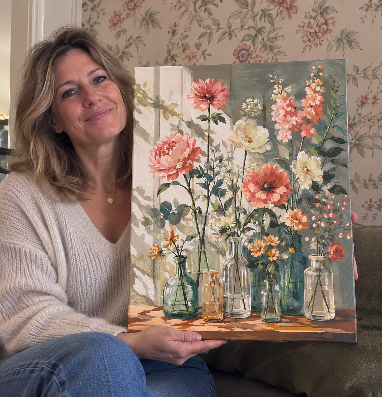 Customer photo review of Fleurs sauvages dans un vase en verre
