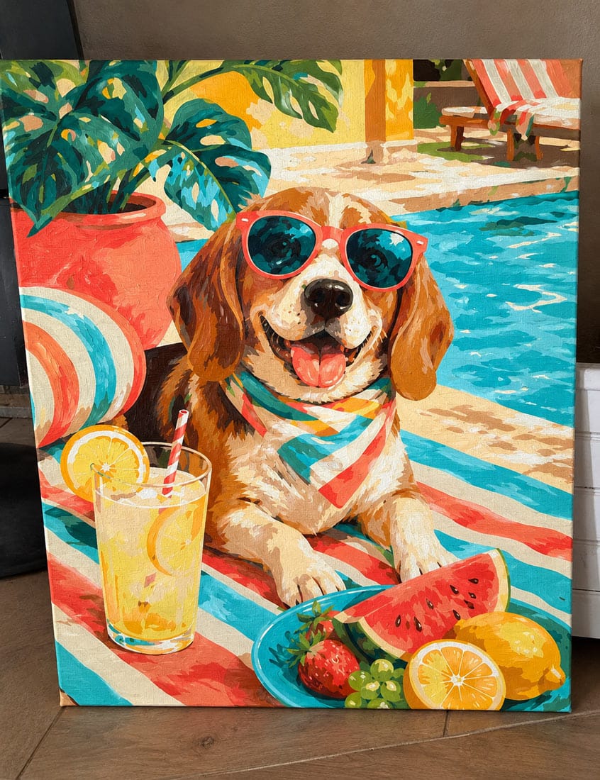 Customer photo review of Chien au bord de la Piscine