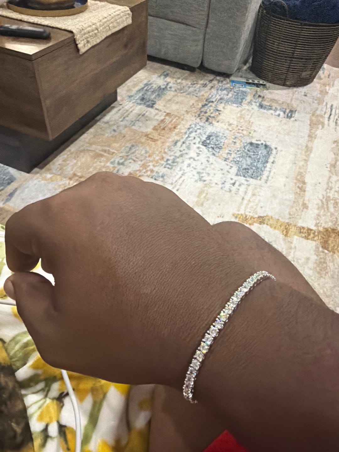 Customer photo review of 3mm Moissanite Tennis Bracelet - Silver - D Color - VVS1