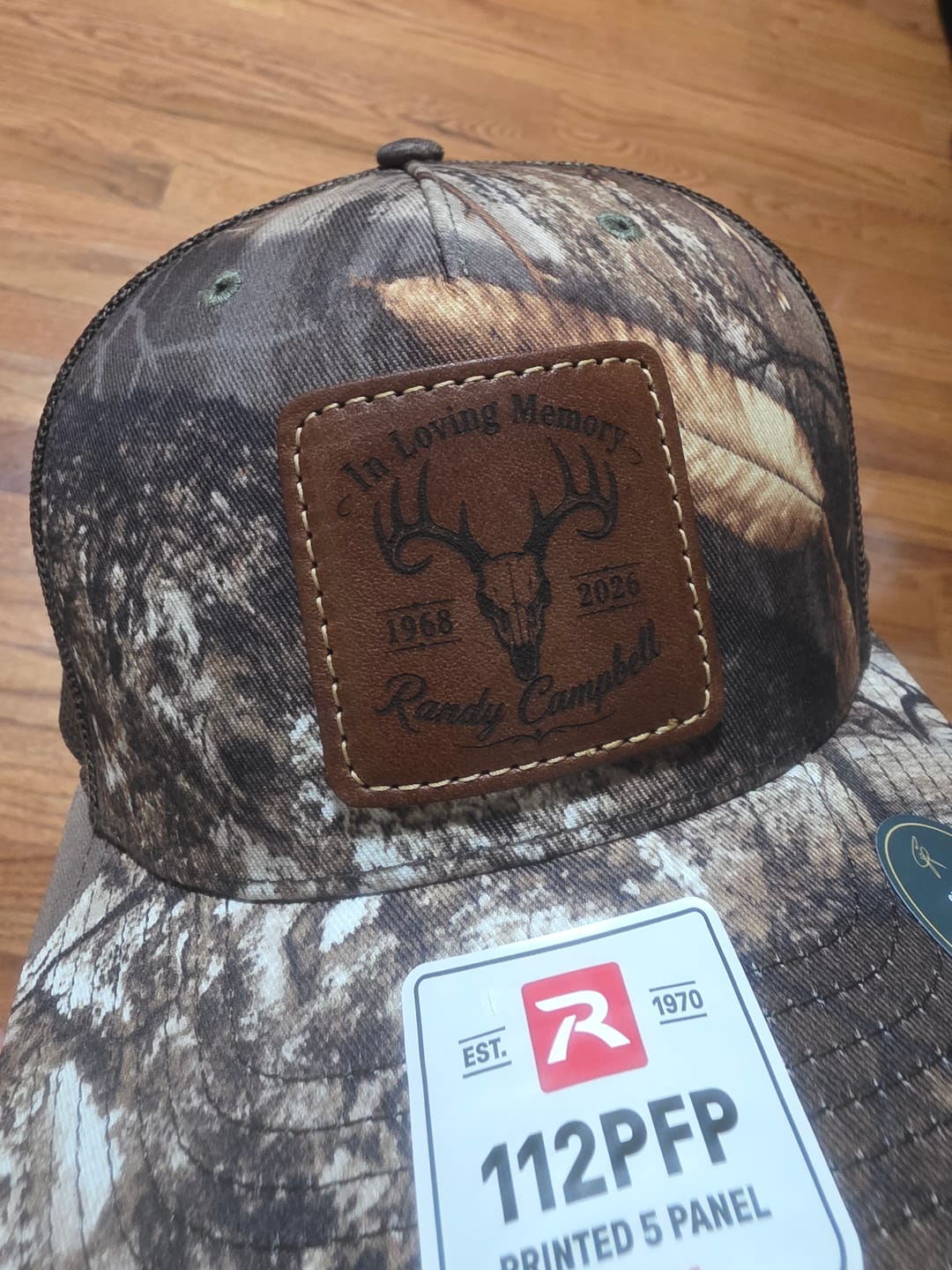Customer photo review of Richardson 112PFP Camo Custom Leather Patch Hat