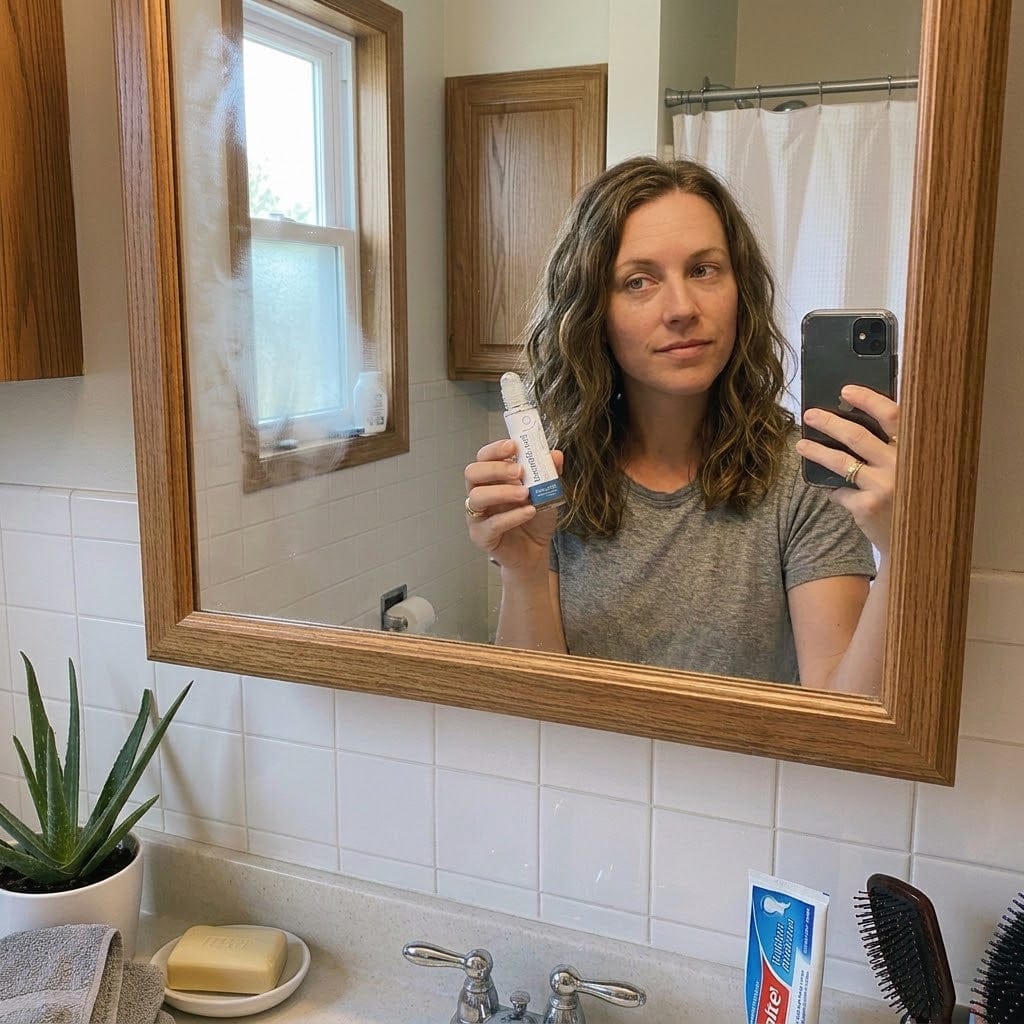 Customer photo review of DermoStrand Hair Growth Roll on Serum