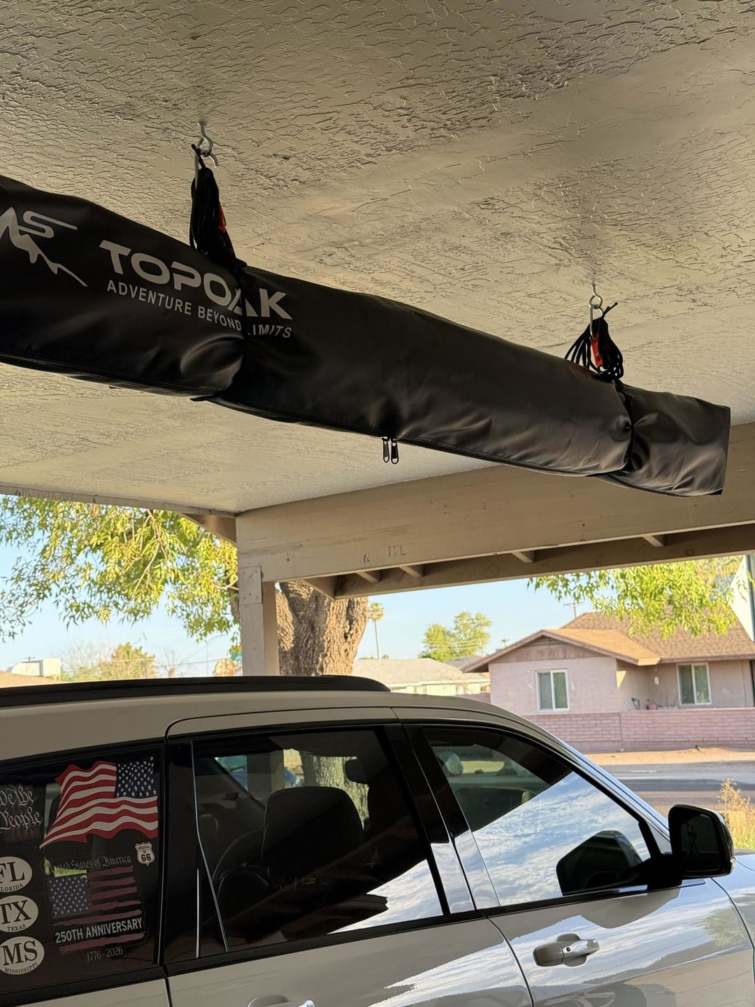 Customer photo review of Self-Locking Rope Tie-Down — 15 Foot, Orange