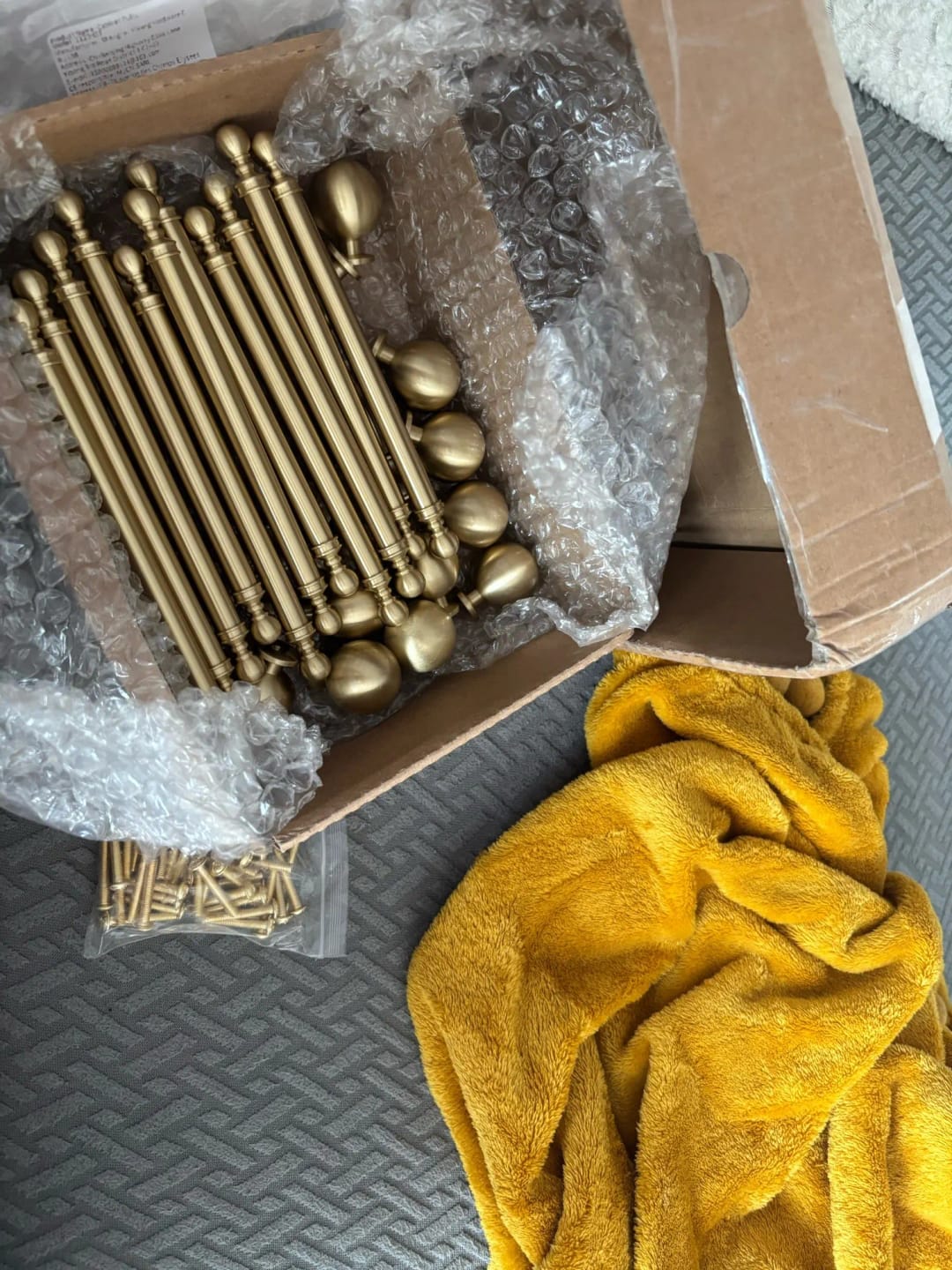Customer photo review of Classic Ball Solid Brass Cabinet Pull, Brushed Brass