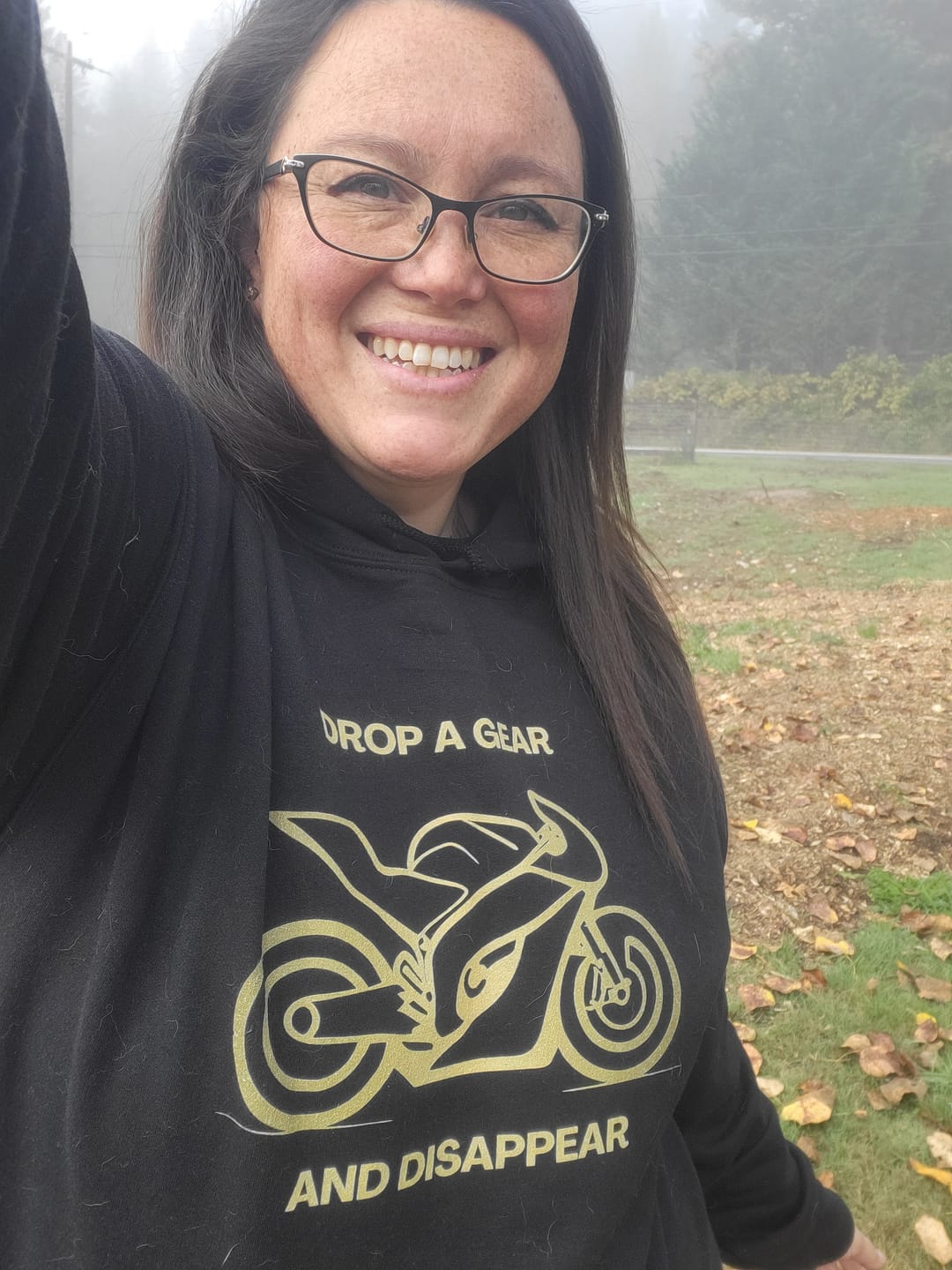Customer photo review of Drop A Gear And Disappear Vybes Hoodie