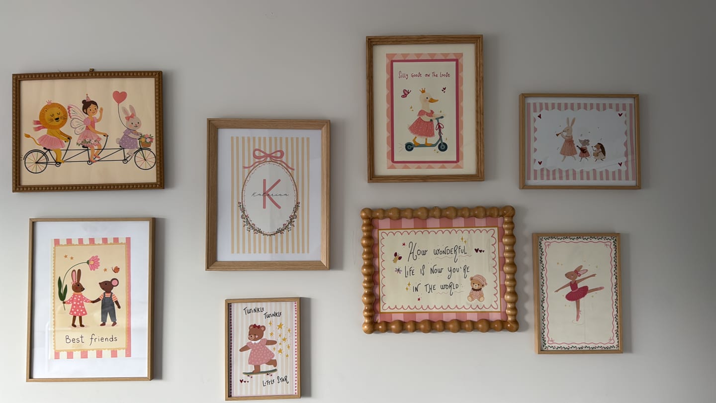 Customer photo review of Pink How Wonderful Life Is – Nursery & Kids Wall Art