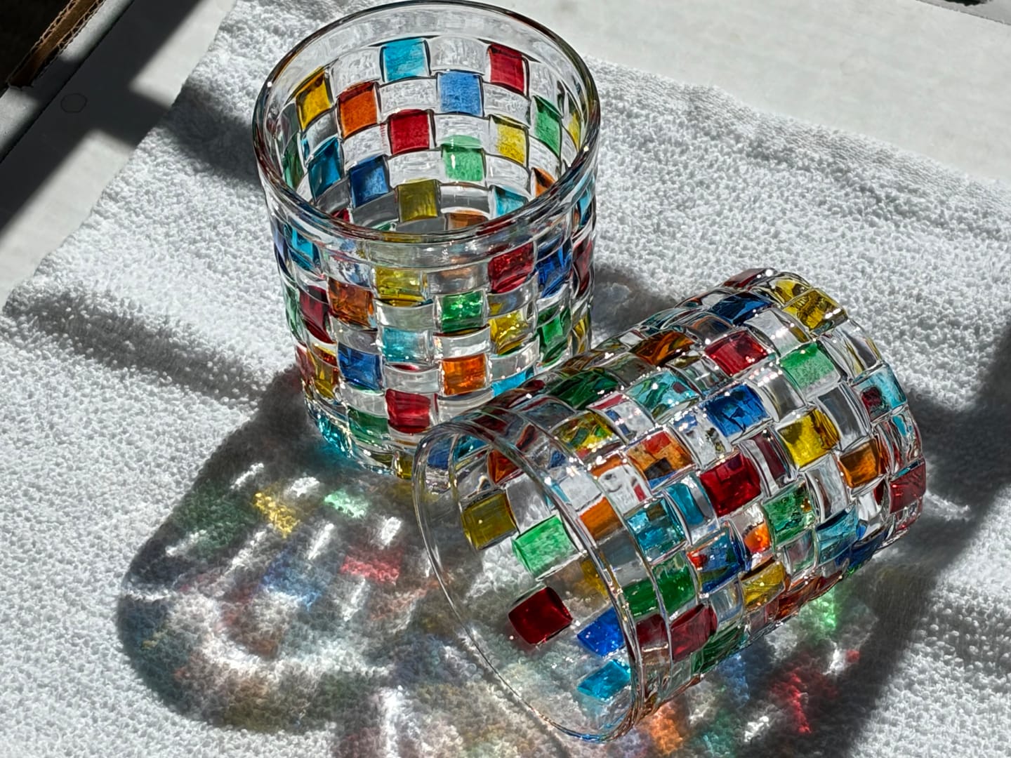 Customer photo review of Tessera Hand-Painted Mosaic Glass