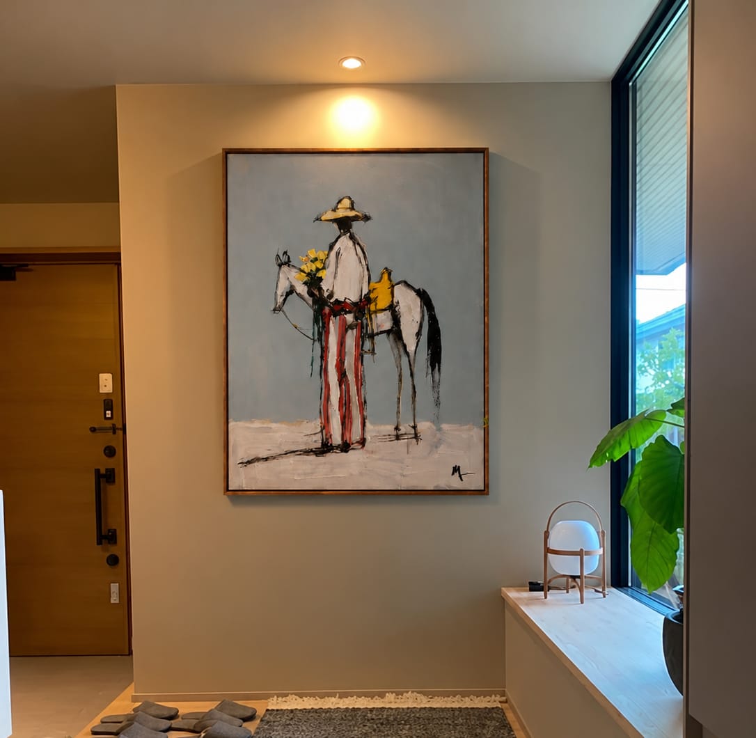 Customer photo review of Golden Bloom Rider-White Horse Painting