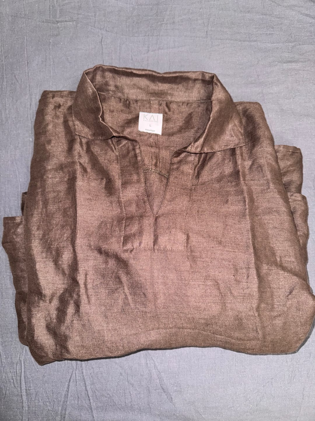 Customer photo review of Women's Capri Blue Linen Pants