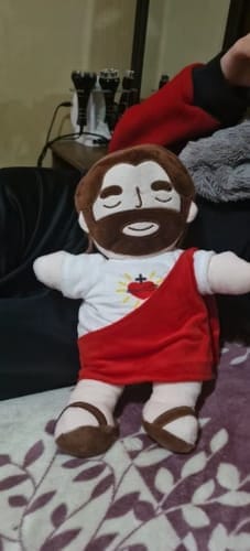Customer photo review of Breathing Jesus Plush for Sleep Better