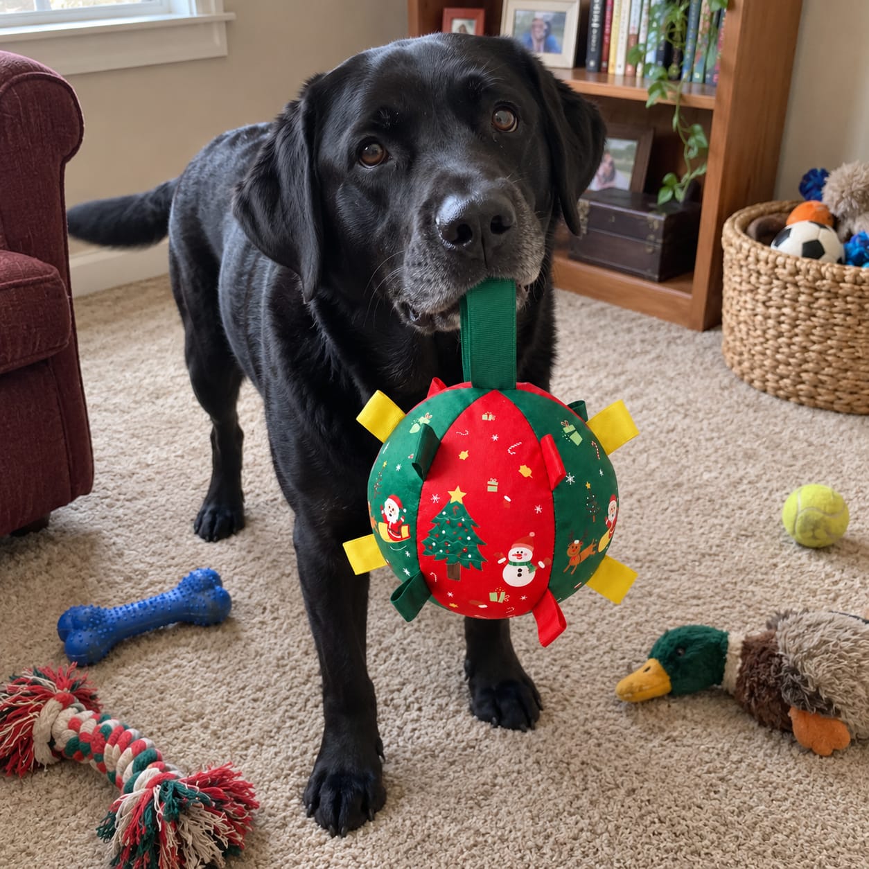 Customer photo review of JollyPup™ Christmas Play Ball
