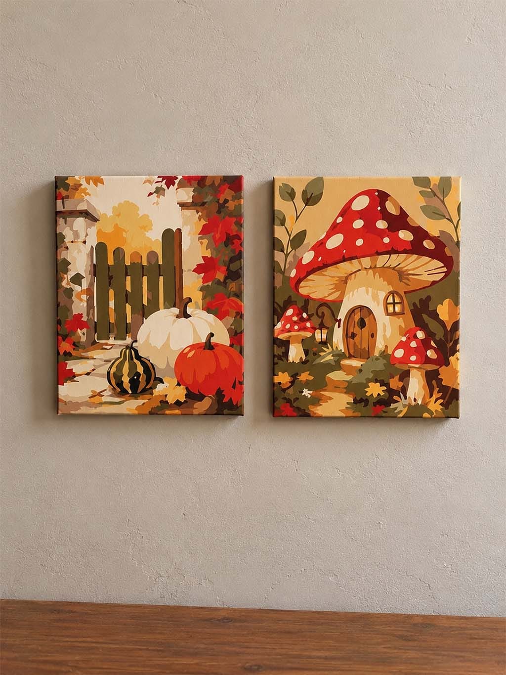 Customer photo review of Mini Peinture par numéros 15x20cm (6 pièces) - Récolte des bois