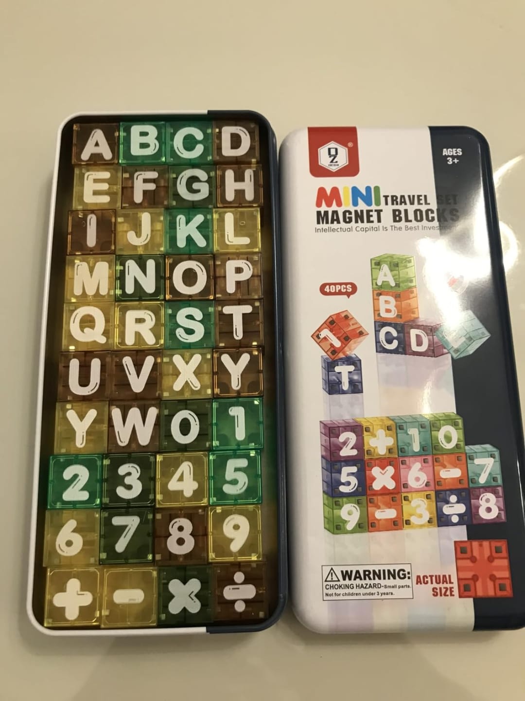 Customer photo review of Magnetische Lernwürfel mit Buchstaben und Zahlen | Lernspielzeug für Buchstaben und Rechnen