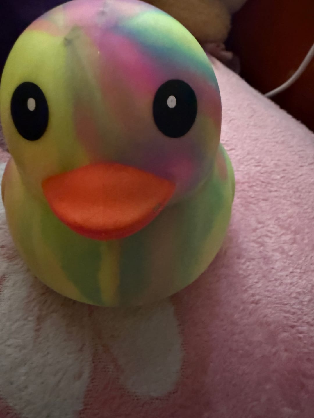 Customer photo review of Giant Durable Squishy Duck Tie Dye
