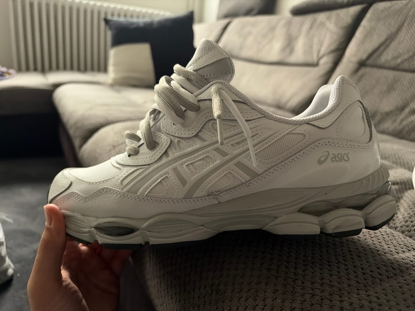 Customer photo review of GEL-NYC White Glacier Grey - Double Laces