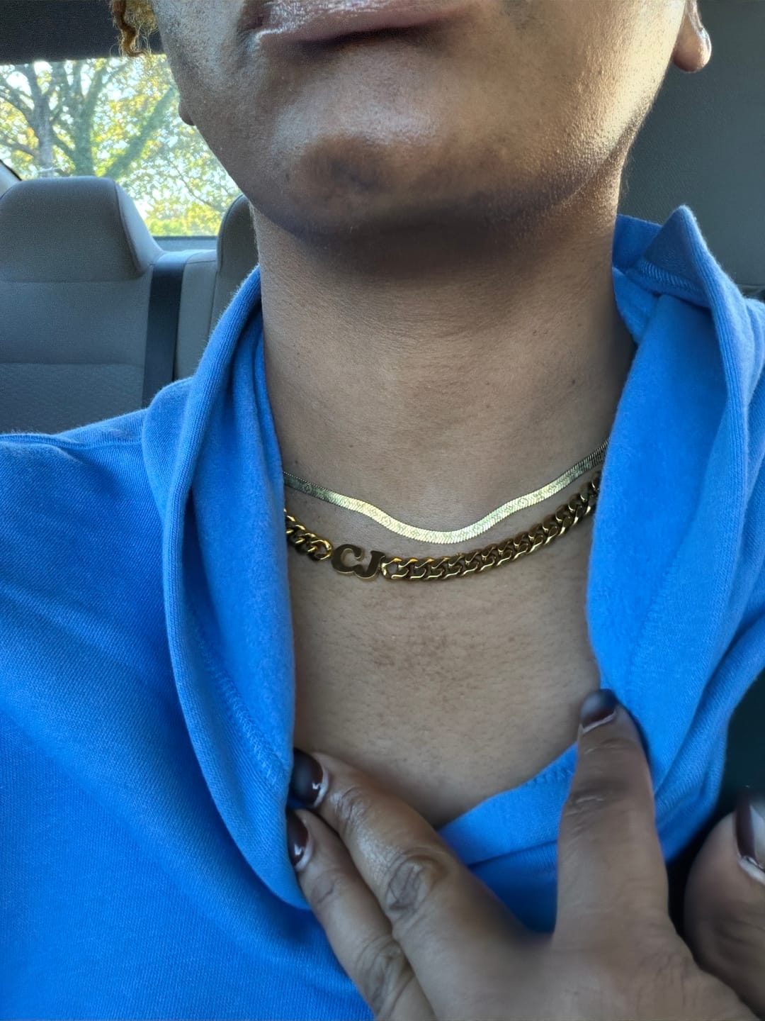 Customer photo review of Initials Choker w/ XL Cuban Chain