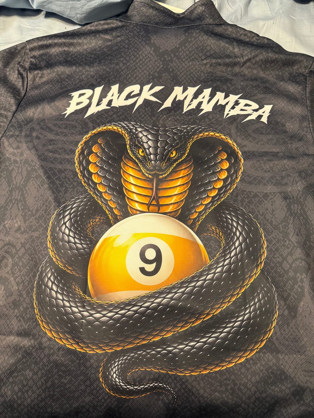 Customer photo review of Custom Cobra Snake 9 Ball Billiard Shirts for Men Billiard Team Jerseys Billiard League NNT250