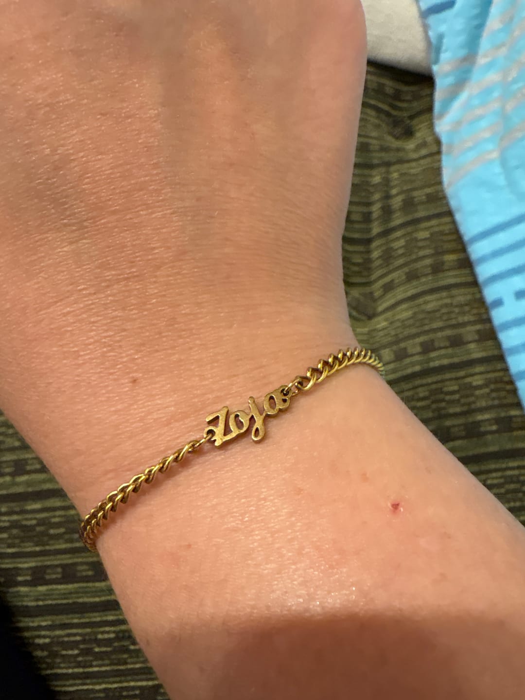 Customer photo review of Custom Script Name Bracelet