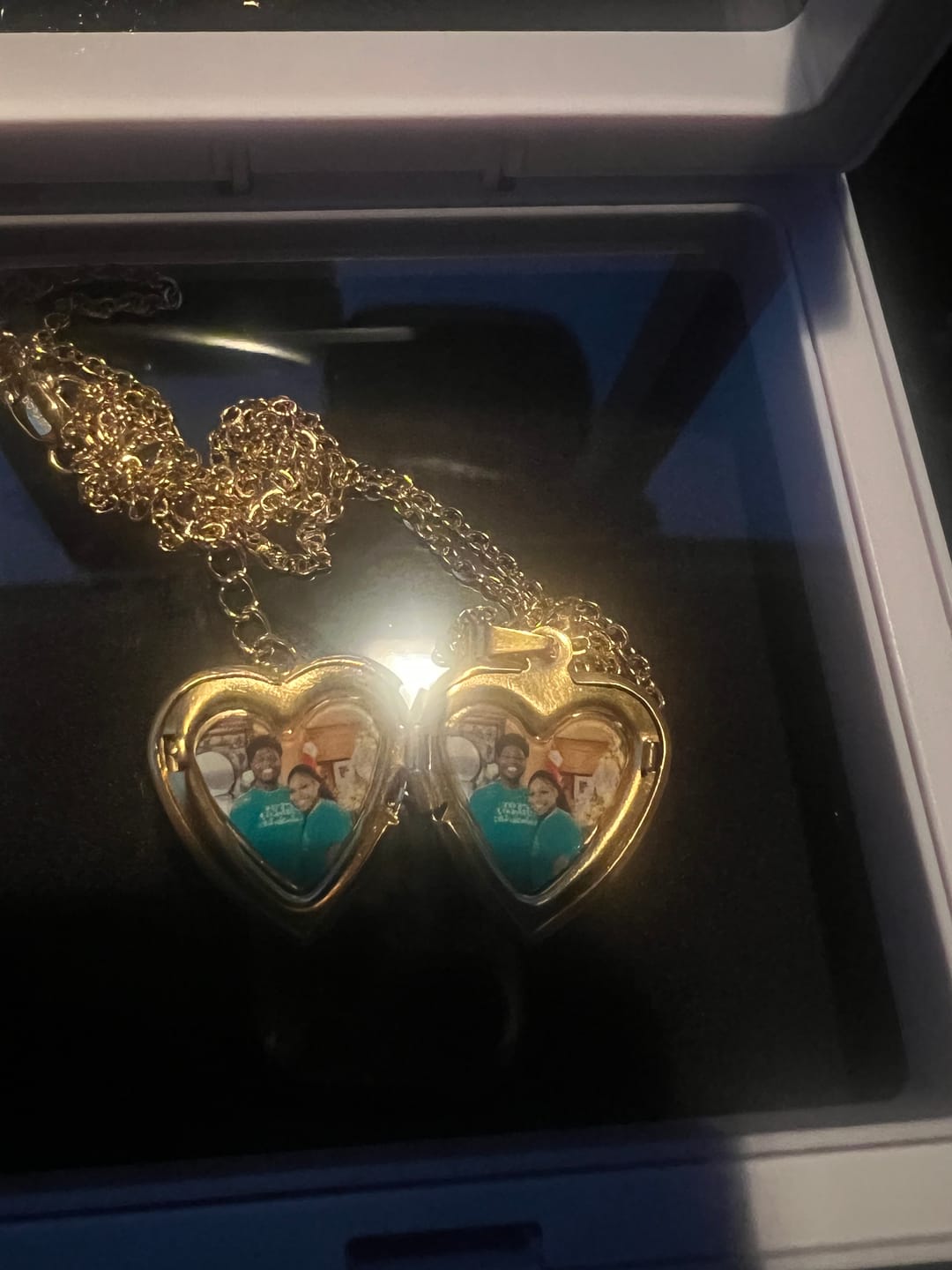 Customer photo review of Heart Locket Necklace Photo Pendant