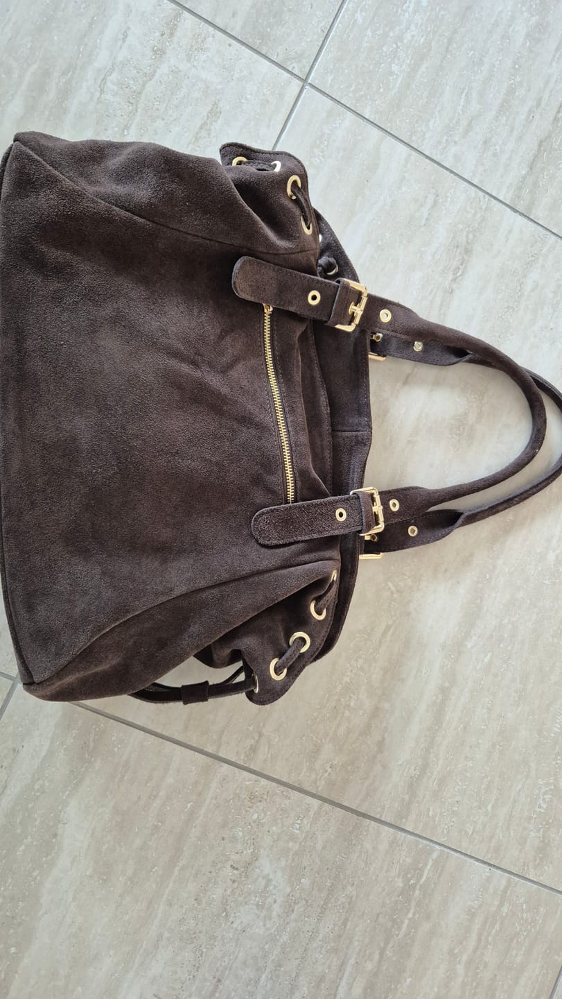 Customer photo review of Suède Muse bag espresso