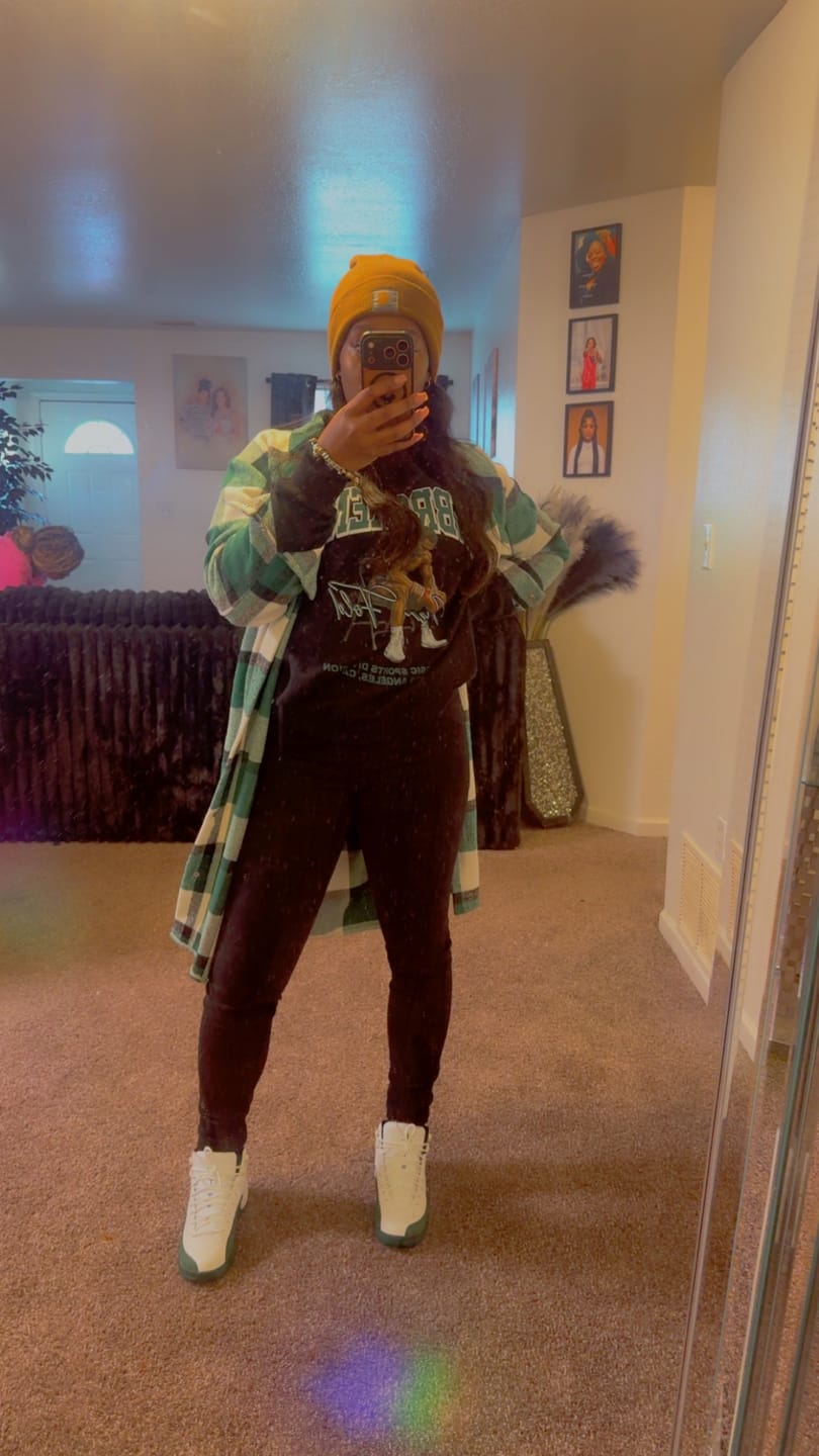 Customer photo review of Unbroken Air Jordan 12 Summit Green Matching Graphic Sweatshirt