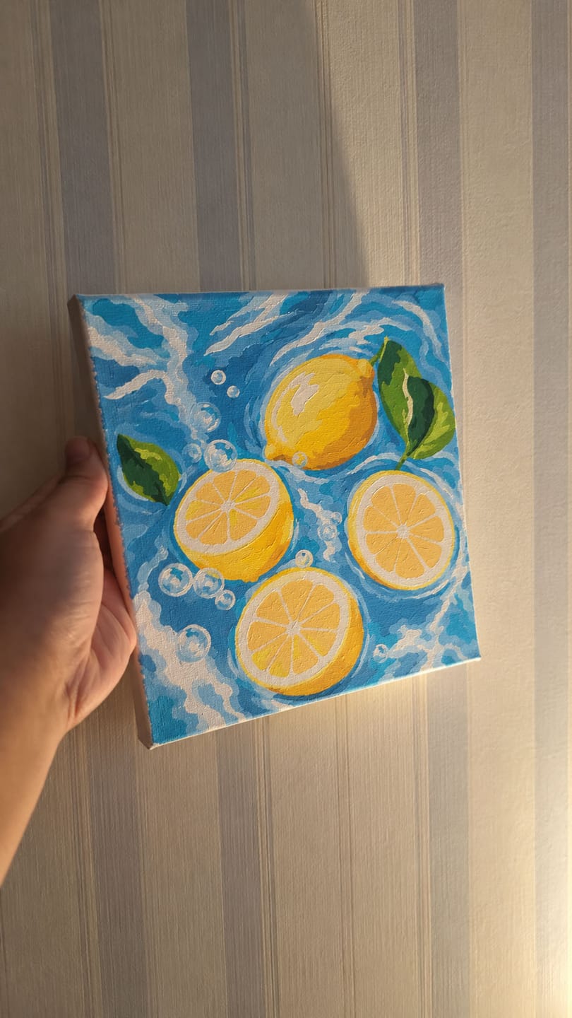 Customer photo review of Mini Peinture par Numéros 20x20cm avec cadre Brise de Citrus