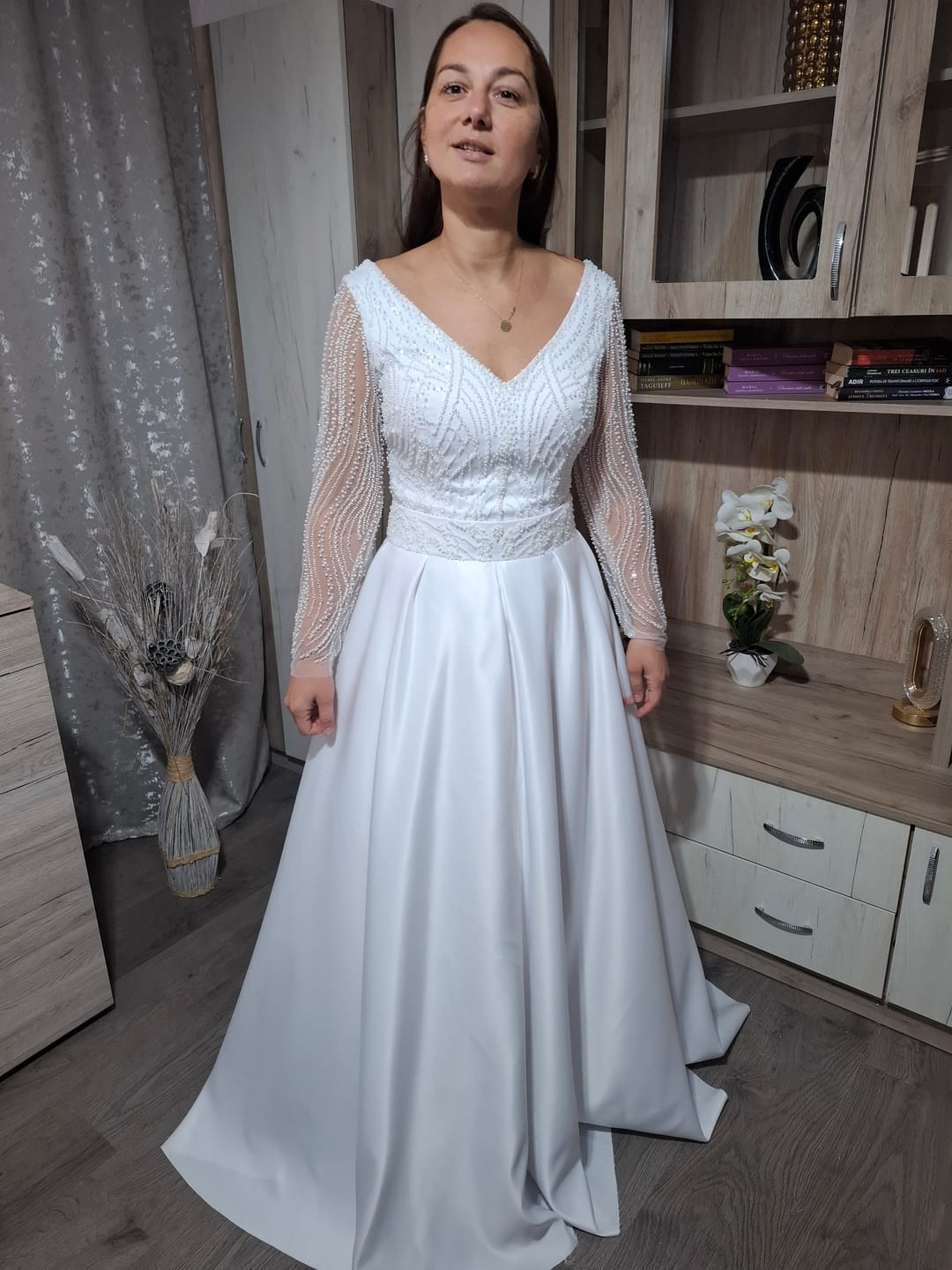 Customer photo review of Dantela Couture Ivory cu Perle, Margele si Paiete