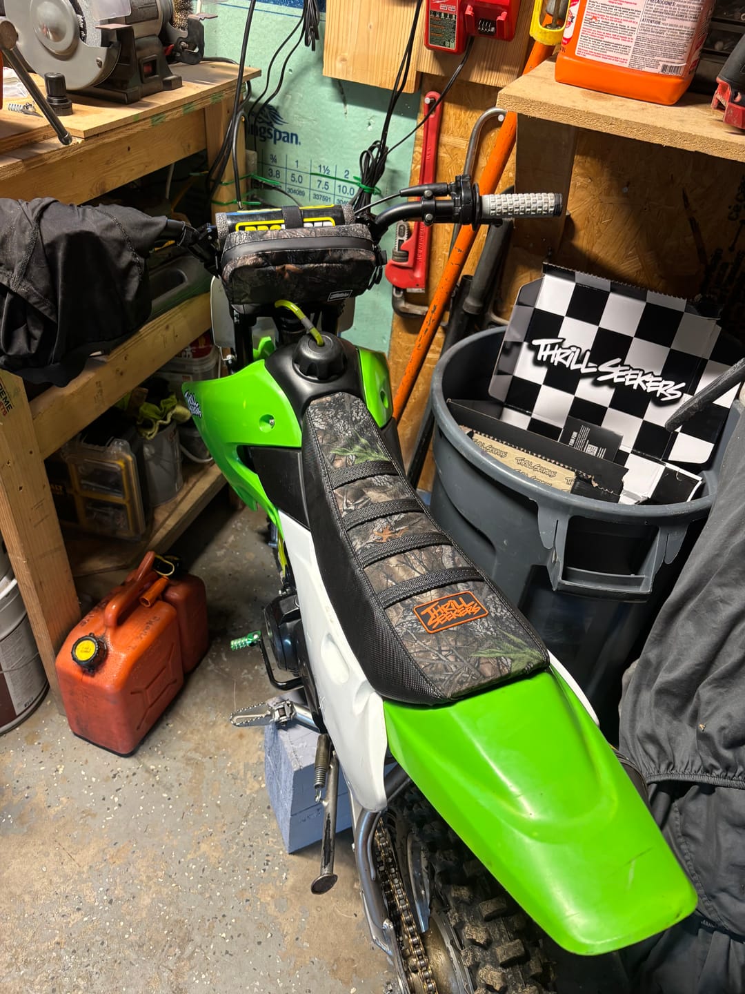 Customer photo review of Custom Seat Cover: 2008 Kawasaki KLX110