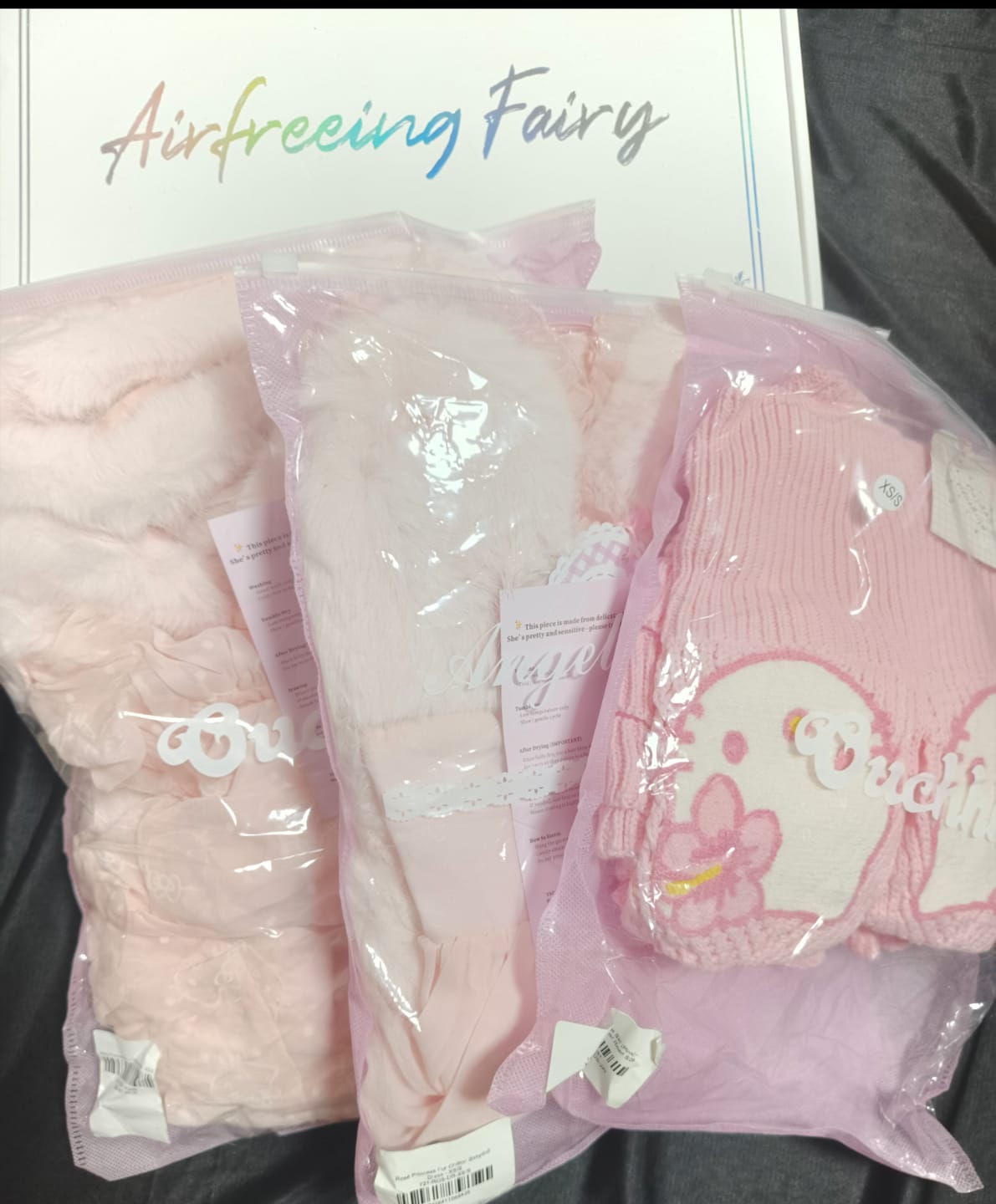 Customer photo review of Rosé Princess Fur Chiffon Robe