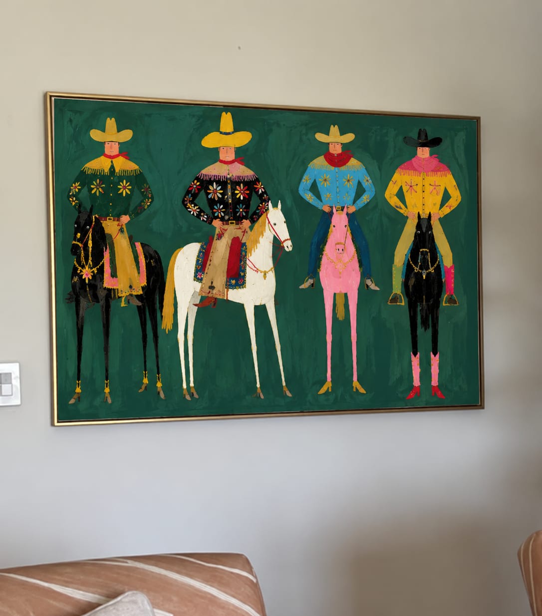 Customer photo review of Saddle Parade-Western Cowboy Horse Painting